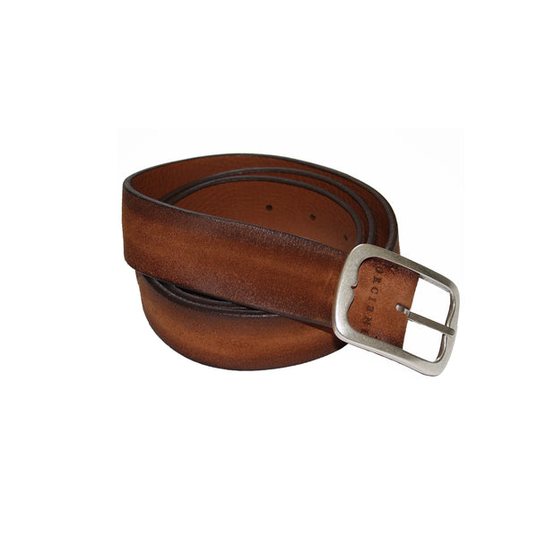 Reversible Honey Suede / Pebbled Leather Belt by Orciani Italy