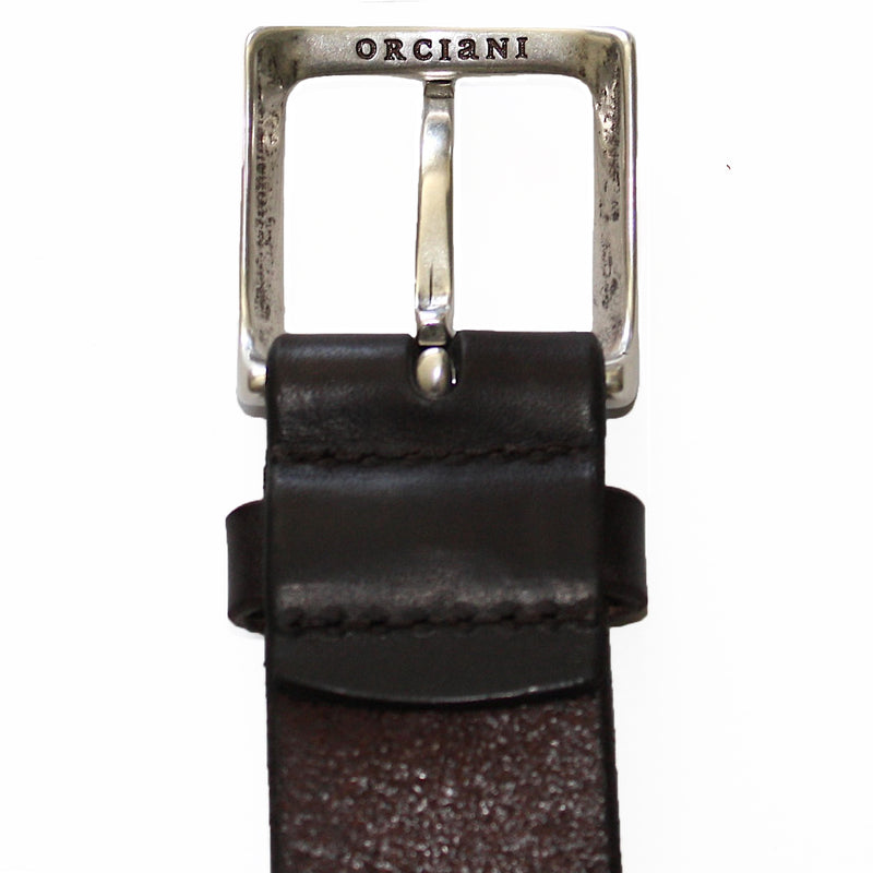 Drk Brown Belt with Silver Cabochons / Laser Pattern Belt by Orciani Italy