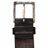 Reversible Chocolate Suede - Pebbled Leather Belt by Orciani Italy