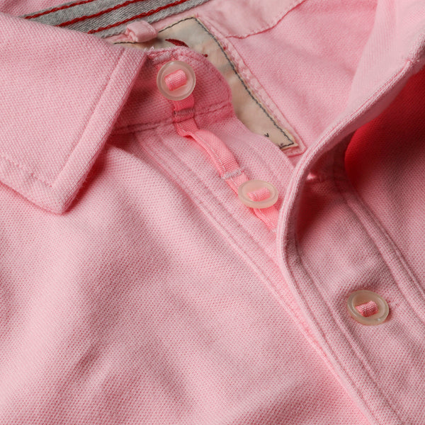 Pale Pink Pique Slot Stretch Polo by Relwen