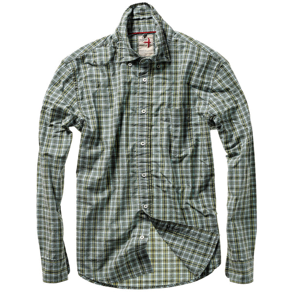 Green/ Lt Blue Broadcloth Madras Buttondown Shirt by Relwen