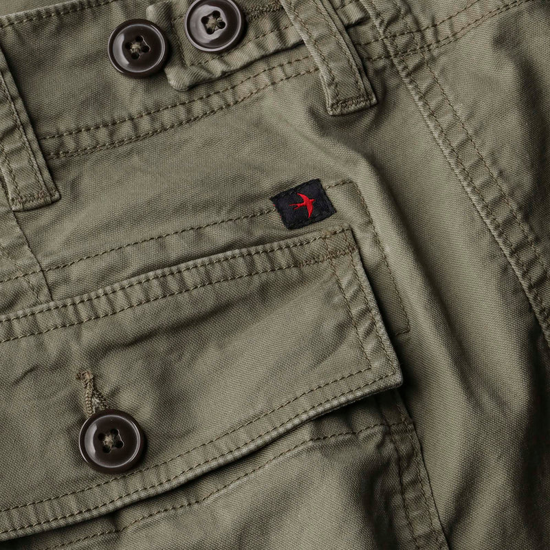 Olive Drab Stretch Canvas Supply Short by Relwen - 9"