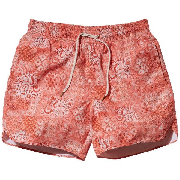 Red Bandana Eco- Recycled Poly Swim Trunk 6" by Grayers