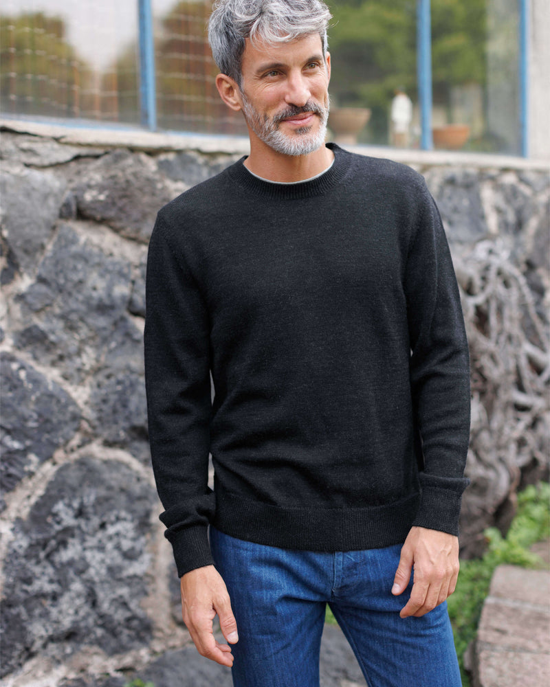 Ink Merino Wool Crewneck "Campo" Sweater by Alex Crane