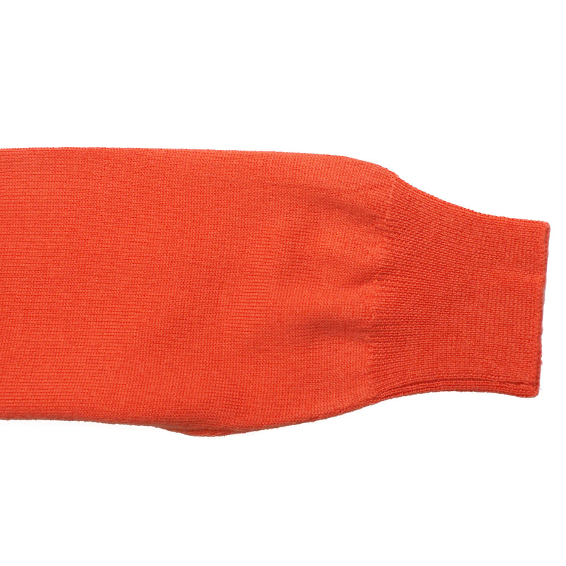 Safety Orange Italian Merino Wool Crewneck Sweater by 40Colori Italy