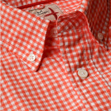 Orange / White Gingham Neats Cotton shirt by Relwen