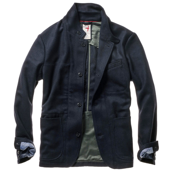 Dark Navy Whipcord Heritage Trap Blazer by Relwen