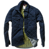 Navy Quilted Moleskin Twill Shirt Jacket by Relwen