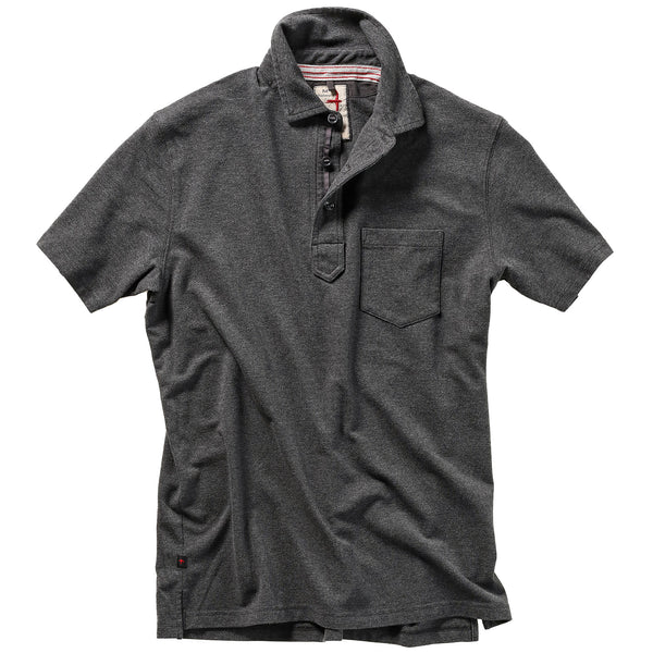 Charcoal Heather Pique Slot Stretch Polo by Relwen