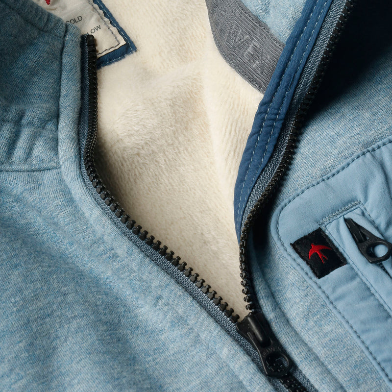 Sky Blue Heather Micropile Half Zip Pullover by Relwen