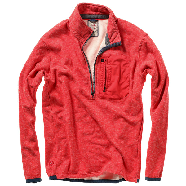 Paprika Marl Micropile Half-Zip Pullover by Relwen