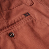 Clay Red Moleskin Stretch Chino by Relwen