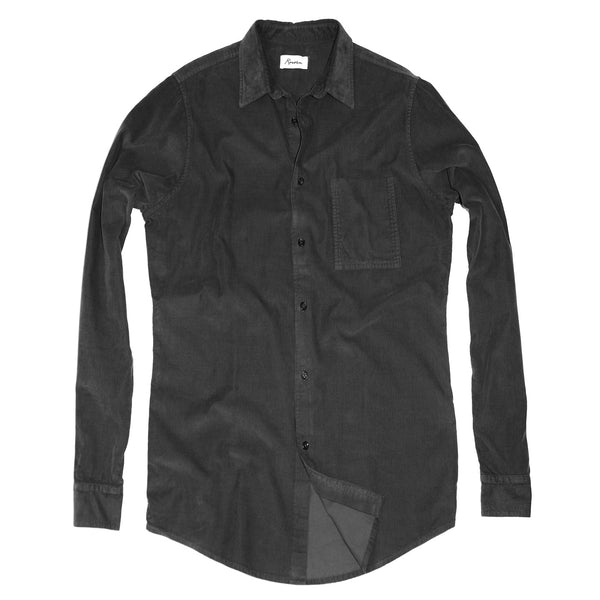 Black Fade "Noble" Fine Pinwale Cord Shirt by Rowan