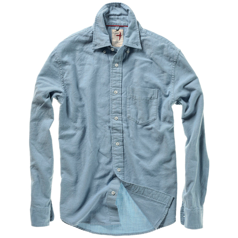 Pale Blue Flyweight Brushed Twill Shirt by Relwen