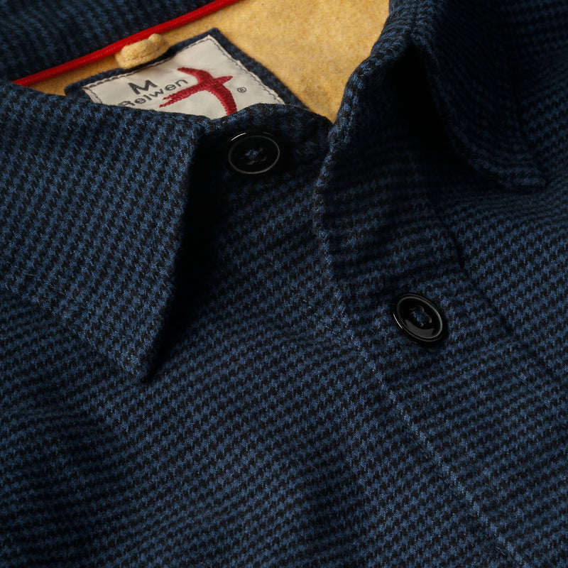 Navy / Black Micro Houndstooth Utility Workshirt by Relwen