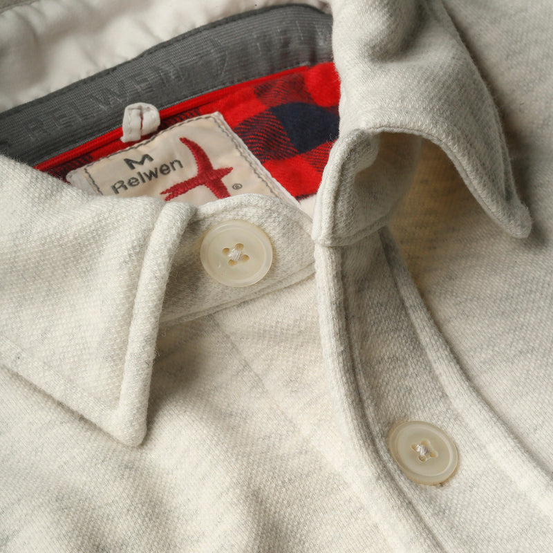 Chalk Heather Pique Fleece Workshirt by Relwen