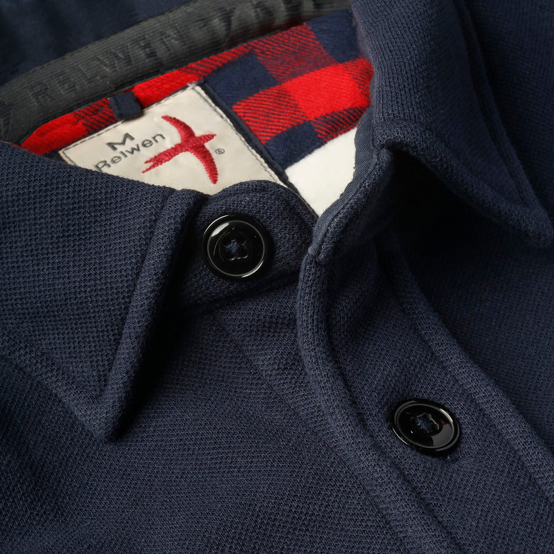 Navy Pique Fleece Workshirt by Relwen