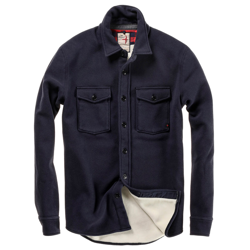 Navy Pique Fleece Workshirt by Relwen