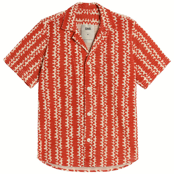 Red Scribble Cuba Net Shirt by OAS