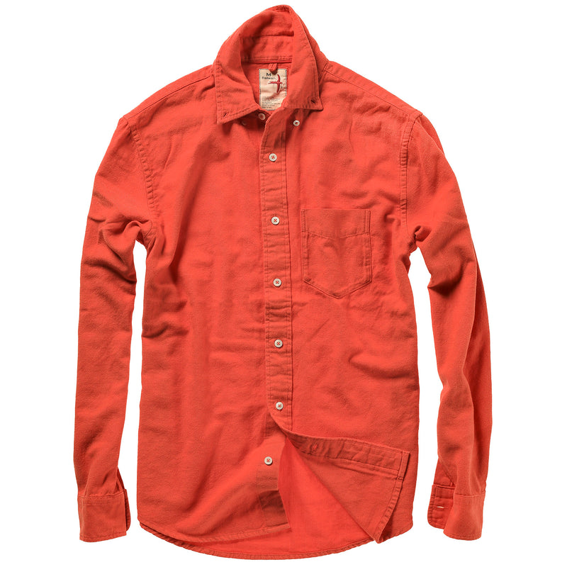 Tangerine Flyweight Brushed Twill Shirt by Relwen