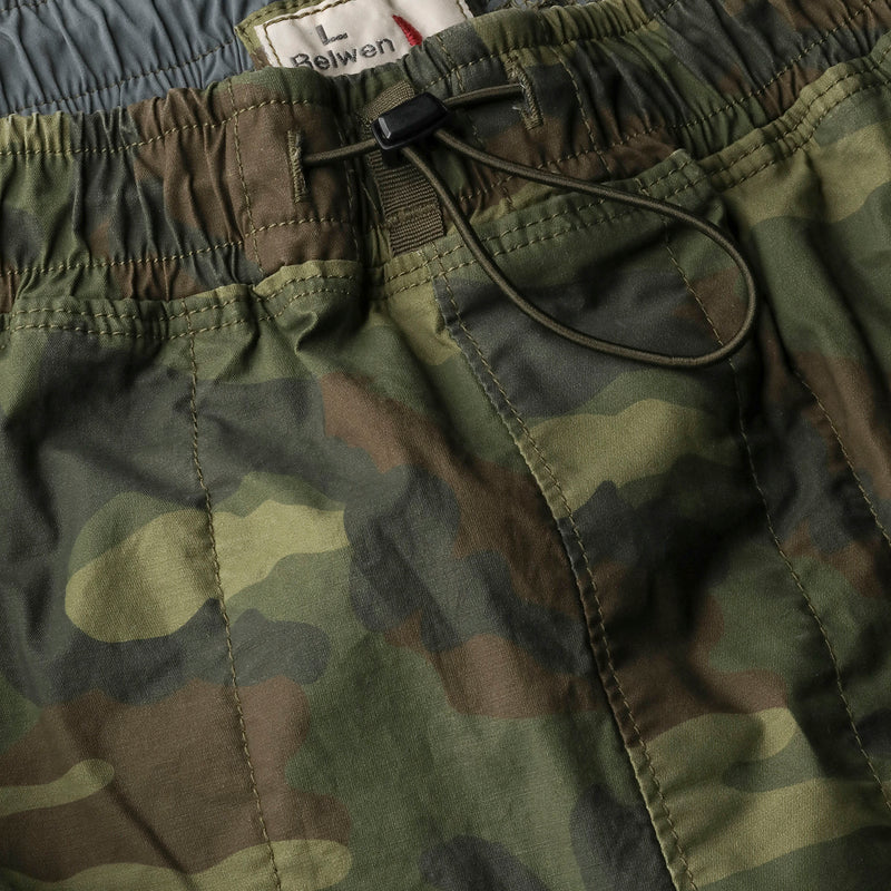 Bright Olive Camo Tropic-Weave Windshort by Relwen - 7.5"
