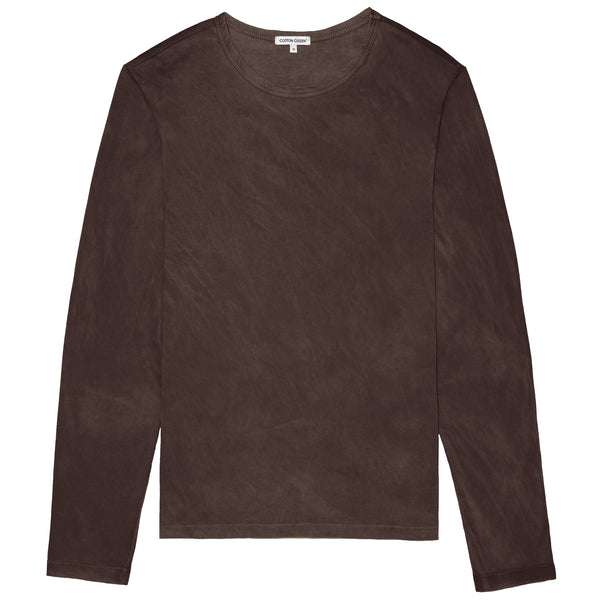 Vintage Espresso Dyed Supima Cotton Crewneck Tee by Cotton Citizen