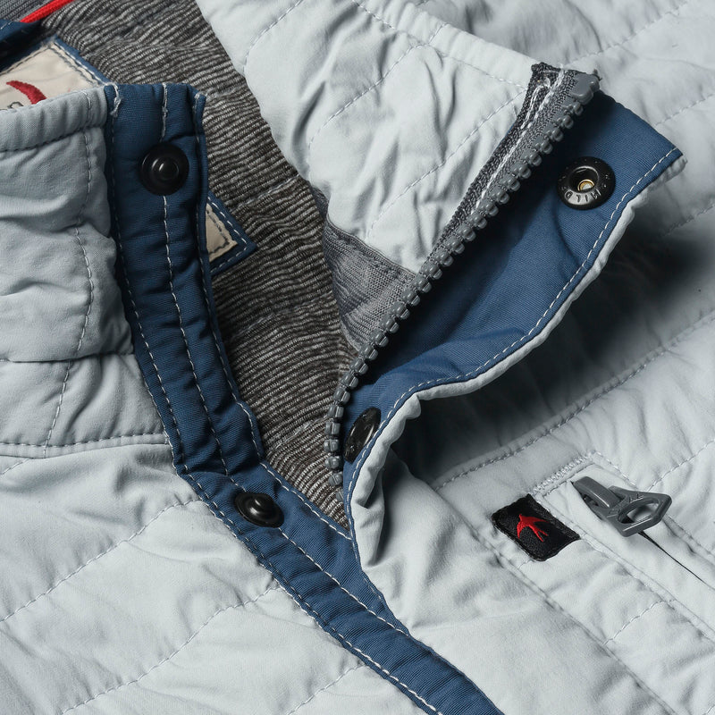 Ghost Grey Quilted Windzip Vest by Relwen