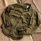 The "Anvil" Oxford Military Green Paraffin Wax Shirt Jacket by Hiroshi Kato